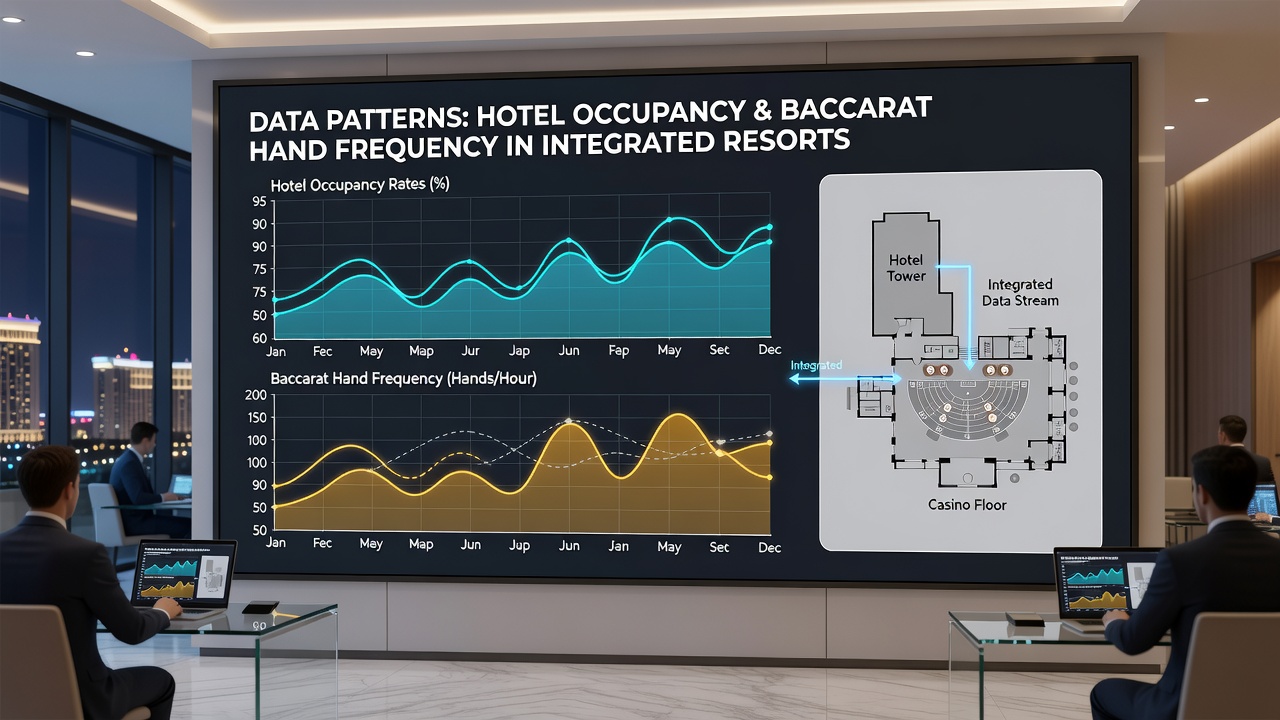 Data visualization charts displaying correlations between hotel occupancy and baccarat hand counts in Philippine resorts
