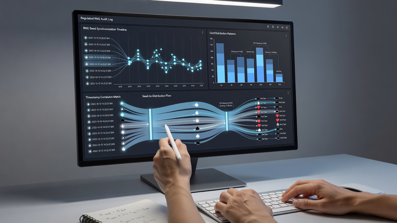 Distribution pattern analysis charts from regulated card gaming platforms