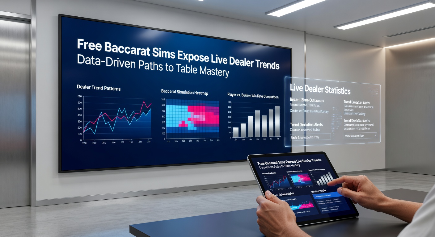 Digital baccarat simulation interface displaying shoe outcomes and betting patterns on a sleek online platform