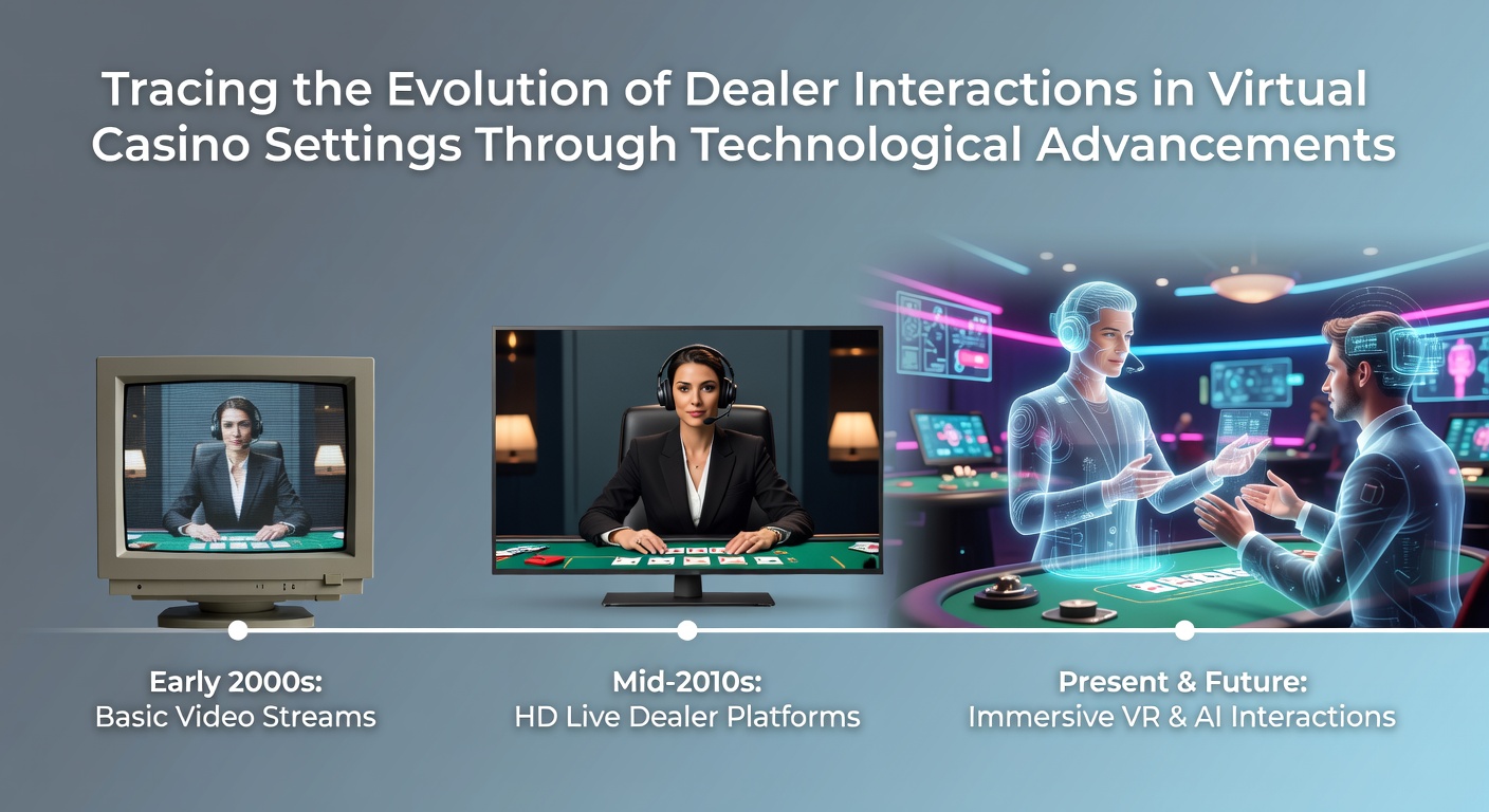 Historical progression of virtual dealer interfaces from early video streams to advanced interactive platforms